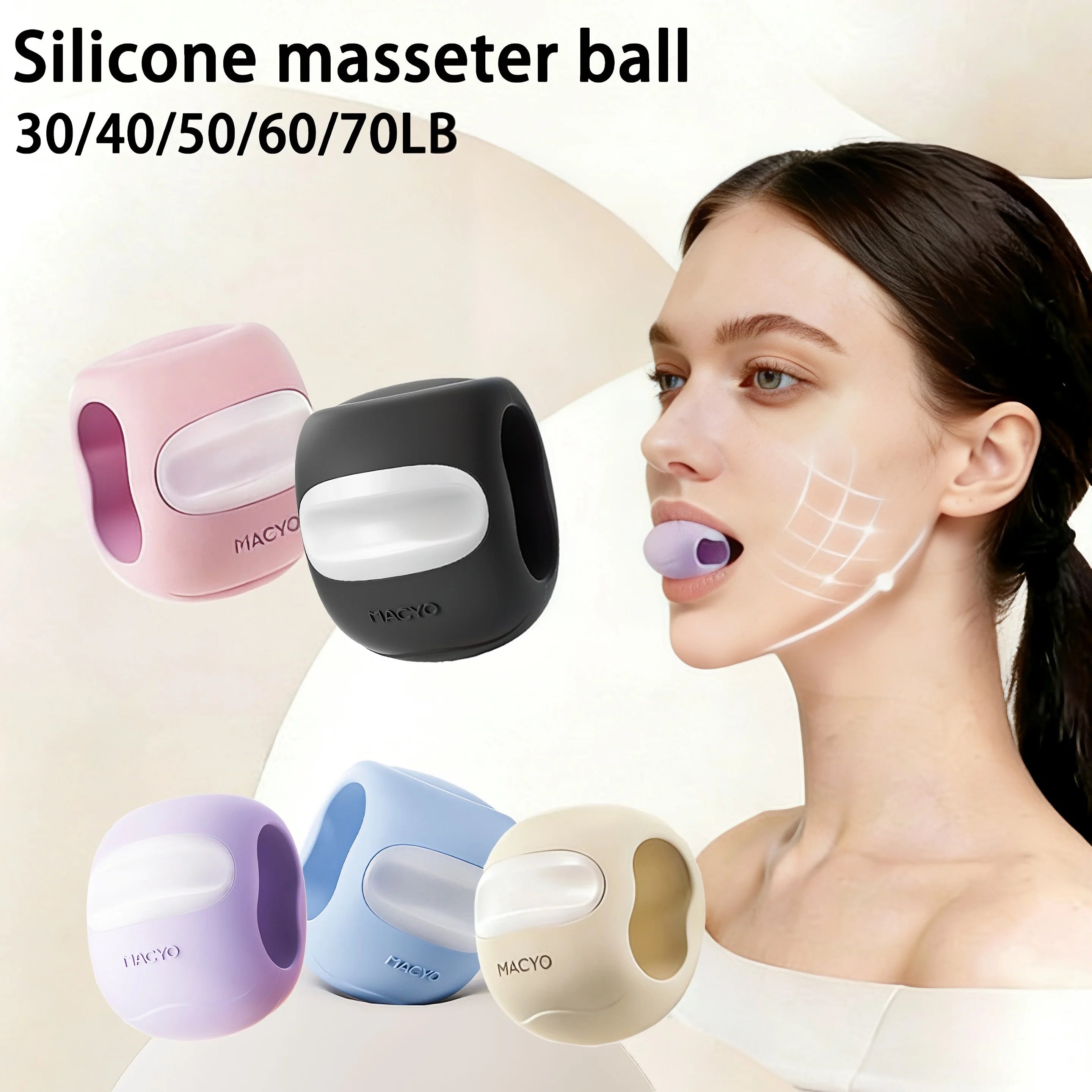 Silicone Jaw Trainer Masseter Ball Face Neck Exerciser