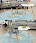Mumucc Yellow Coffee Table,Bedside Desk,White Nordic Modern Minimalist