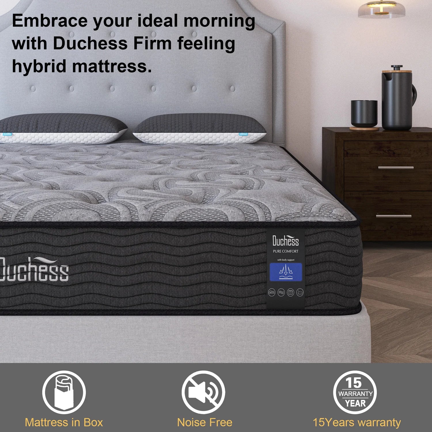 Queen Size Pocket Spring Mattress Bed TightTop Memory Foam Duchess