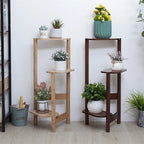 3-Tier Bamboo Plant Stands Indoor, Plant Stand Holder, Corner Plant Shelf, Plant Display Rack for Corner Balcony and Bedroom