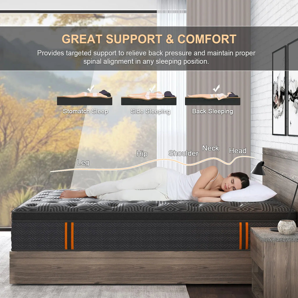 34cm Mattresses Queen Double King Single Euro Top Medium Firm Memory Foam Bed