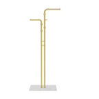 Metal Coat Rack Freestanding with Natural Marble Base, Entryway Coats Hanger Stand with 5 Hooks, Home Hotel Hall Tree for Coats