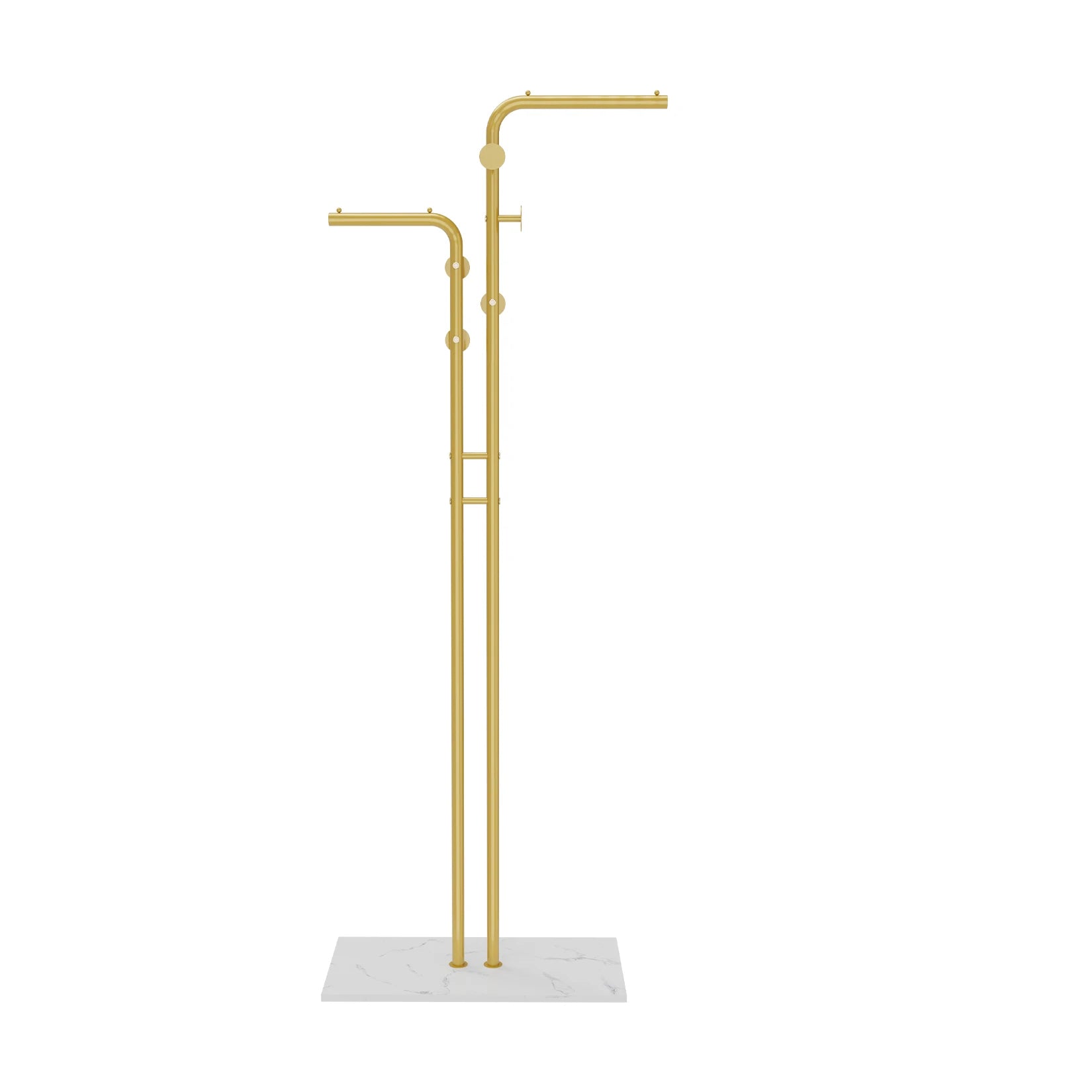 Metal Coat Rack Freestanding with Natural Marble Base, Entryway Coats Hanger Stand with 5 Hooks, Home Hotel Hall Tree for Coats