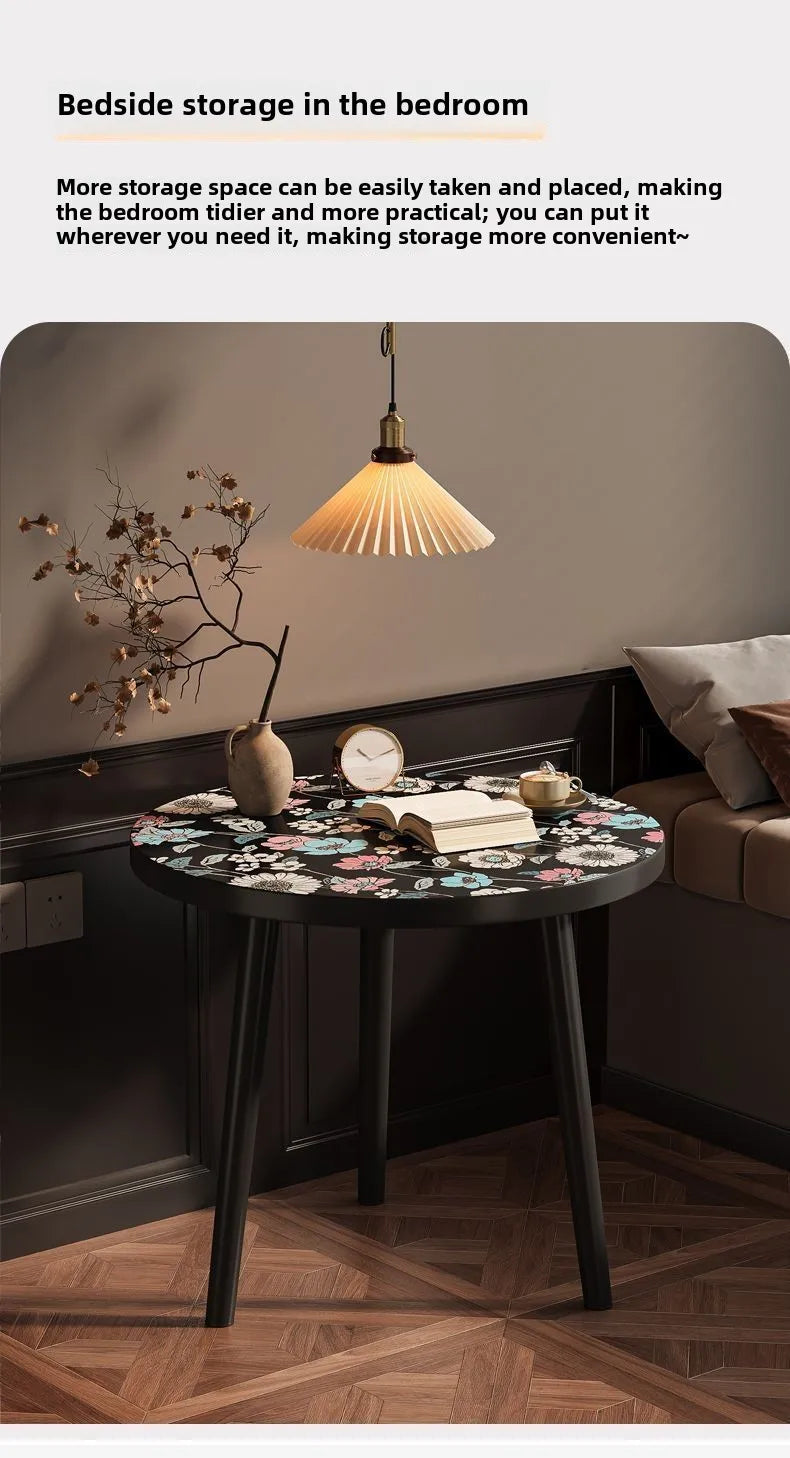 Mandala Coffee Table Removable Mini Desk Wooden Coffee Side Table Living Room Furniture Sofa Bedside Round Table Bedroom Home