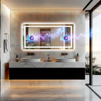 Wisfor 48x24 LED Bathroom Mirror with Dual Lights, Anti-Fog, Bluetooth Speaker, 3 Colors Temperature & Dimmable, Lighted Mirrors