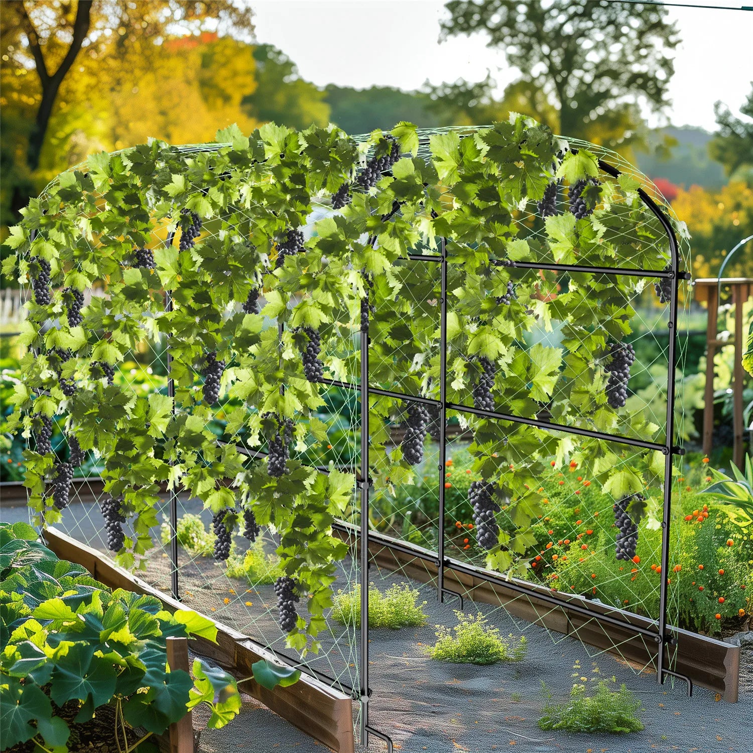 Cucumber Trellis for Garden Vegetable Trellis,U-Shaped Metal Garden Trellis Arch Plant Grow Support Frame for Climbing
