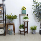 3-Tier Bamboo Plant Stands Indoor, Plant Stand Holder, Corner Plant Shelf, Plant Display Rack for Corner Balcony and Bedroom