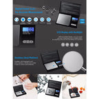 1kg/0.1g Gold Jewellery Weighing Scales Back-lit LCD Display Digital Scale High Precision Scale Auto Off for Jewelry Measurement