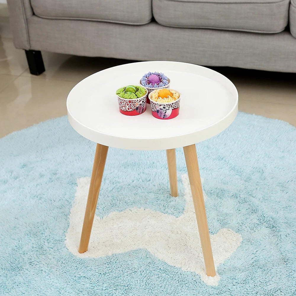 Mumucc Yellow Coffee Table,Bedside Desk,White Nordic Modern Minimalist