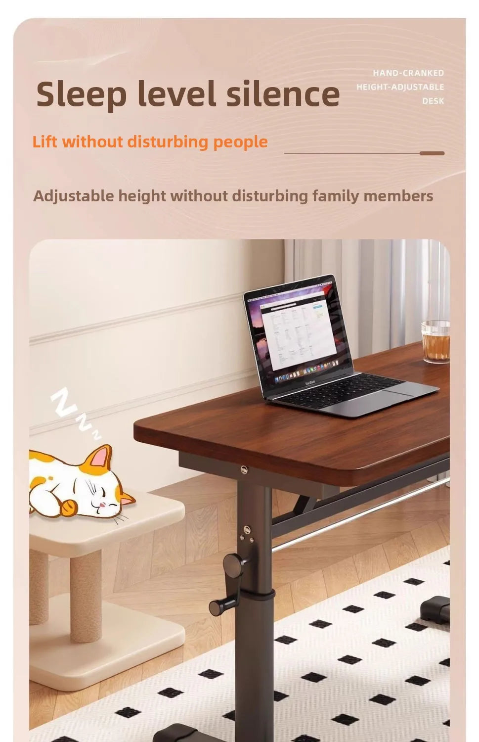 Modern Simple Adjustable Height Computer Desk Ergonomic Study Table for Home Office Durable Writing Desk Furniture