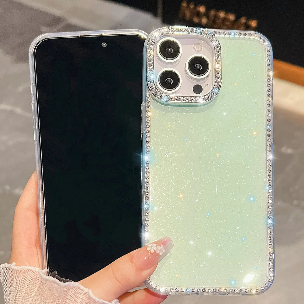 Bling Glitter Clear Phone Case For iPhone 13- 17 Pro and Pro Max