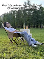 Outdoor Portable Camping Recliner Foldable Nap Beach Chair with Leg Support
