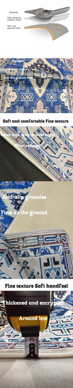 VIKAMA Modern Living Room Carpet Blue And White Gradient Texture Short Pile Anti Slip Easy To Clean Living Room Bedroom Carpet