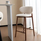 Modern Solid Wood Chairs Light Luxury Nordic Island Table Bar High Foot Designer Simple Home Comfortable Back Leisure Bar Chairs