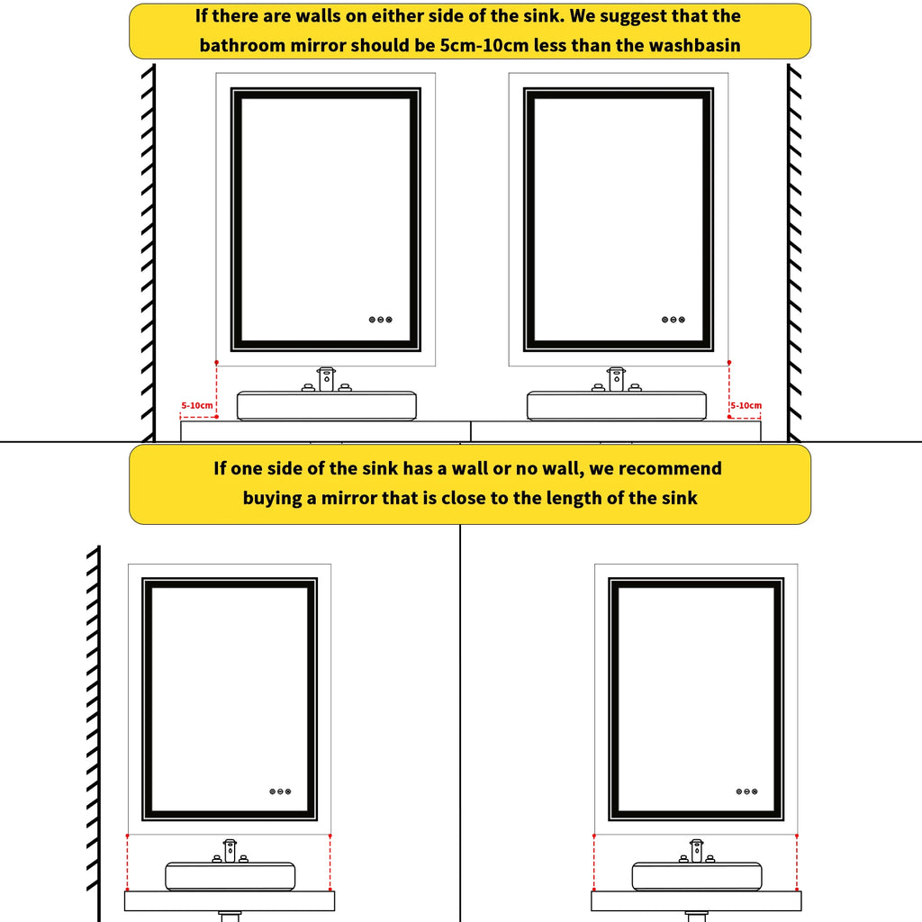 20x28 Inch Led  Rectangle Mirror for Bathroom with Front Light and Backlit Anti Fog Function Wall Backlit Decor Vanity Mirrors