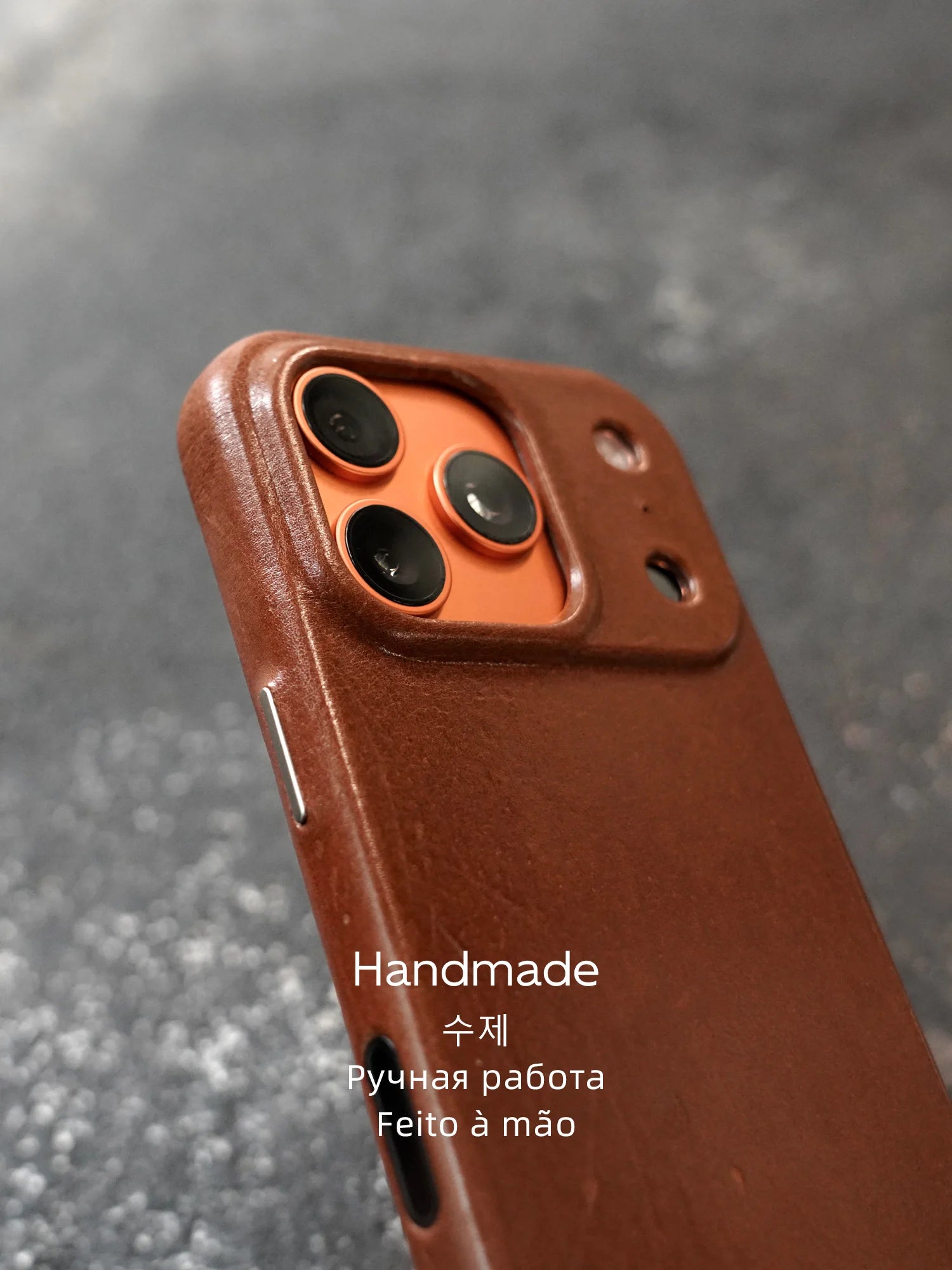 YMW Scars Italian Kangaroo Genuine Leather Case for iPhone 17 16 15 Pro Max Magnetic Handmade Phone Cover