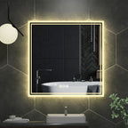 32 X 32 Inch LED Lighted Bathroom Mirror for Bathroom Wall Mounted Lighted Vanity Mirror Dimmable White Anti-Fog Vanity