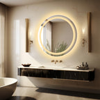 600mm LED Round Wall Mounted Vanity Mirror with Demister Pad Smart Touch Sensor Memory Function Backlit Front Lighted 3 Colors