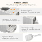 Bingopaw XL Cat Litter Box with Lid Enclosed Cat Potty Top Entry Anti-Splashing Cat Toilet Easy to Clean with Cat Litter Scoop