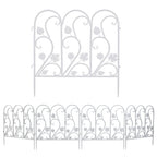 5 Pack Decorative Garden Fence For Landscaping White Panels Rust Proof Metal White
