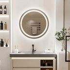 600mm LED Round Wall Mounted Vanity Mirror with Demister Pad Smart Touch Sensor Memory Function Backlit Front Lighted 3 Colors