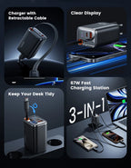 Toocki 67W GaN USB C Charger With Retractable Type C Cable