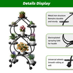 Metal Plant Stand, 6 Tiers Multifunctional Plant Stands for Indoor Plants, Decorative Black Steel Plant Shelf for Indoor Outdoor