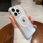 Clear For Magsafe Wireless Charge Phone Case For iPhone 16 15 14 13 12 11 Pro Max Plus Mini Magnetic Acrylic Transparent Cover