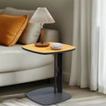 Wisfor Luxury C Table End Table Saddle Leather Top with Metal Leg, Couch Tables C Shaped Side Table for Bedroom Living Room