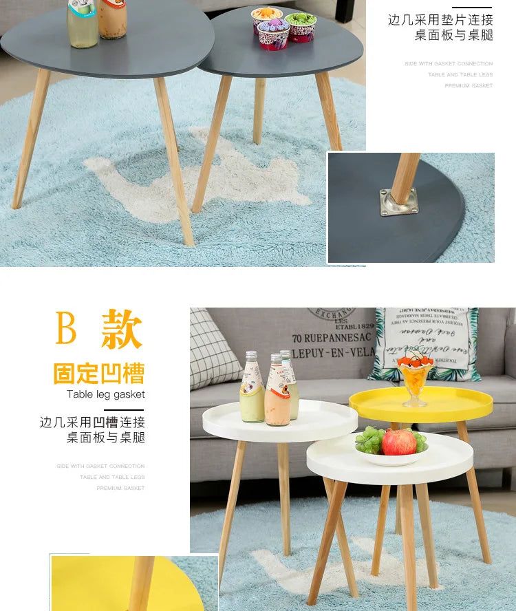 Mumucc Yellow Coffee Table,Bedside Desk,White Nordic Modern Minimalist