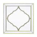 60*60cm Square Living Room Decor Mirror, HD Glass Wall Mounted Mirror with Golden Rim Edge for entryway,Bedroom, Home Wall Decor