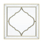 60*60cm Square Living Room Decor Mirror, HD Glass Wall Mounted Mirror with Golden Rim Edge for entryway,Bedroom, Home Wall Decor