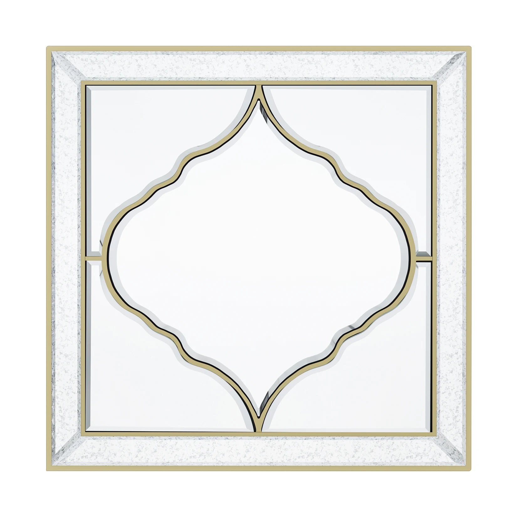 60*60cm Square Living Room Decor Mirror, HD Glass Wall Mounted Mirror with Golden Rim Edge for entryway,Bedroom, Home Wall Decor