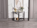 Half Moon Tiered Real Marble Entry Console Table Hallway Entryway Furniture  for Entrance, Home Living Room