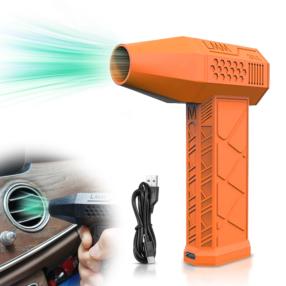 130000RPM Electric Air Duster Compressed Air Duster Speed Adjustable Turbo Fan Cordless Portable Jet Dry Blower