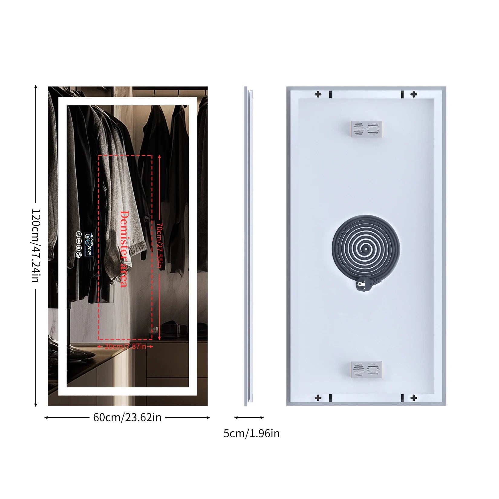 Wisfor 48x24 LED Bathroom Mirror with Dual Lights, Anti-Fog, Bluetooth Speaker, 3 Colors Temperature & Dimmable, Lighted Mirrors