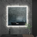 32 X 32 Inch LED Lighted Bathroom Mirror for Bathroom Wall Mounted Lighted Vanity Mirror Dimmable White Anti-Fog Vanity