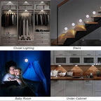 2~6 Pack Motion Sensor LED Night Light USB Rechargeable 3 Color Night Lamp Cabinet Wardrobe Lamp Staircase Wireless Closet Light
