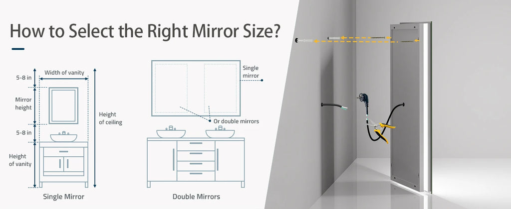 55x28 Inch Dimmable Large Rectangular LED Lighted Bathroom Mirror Wall Mounted Vanity Backlit Mirror with Touch 3 Colors Switch