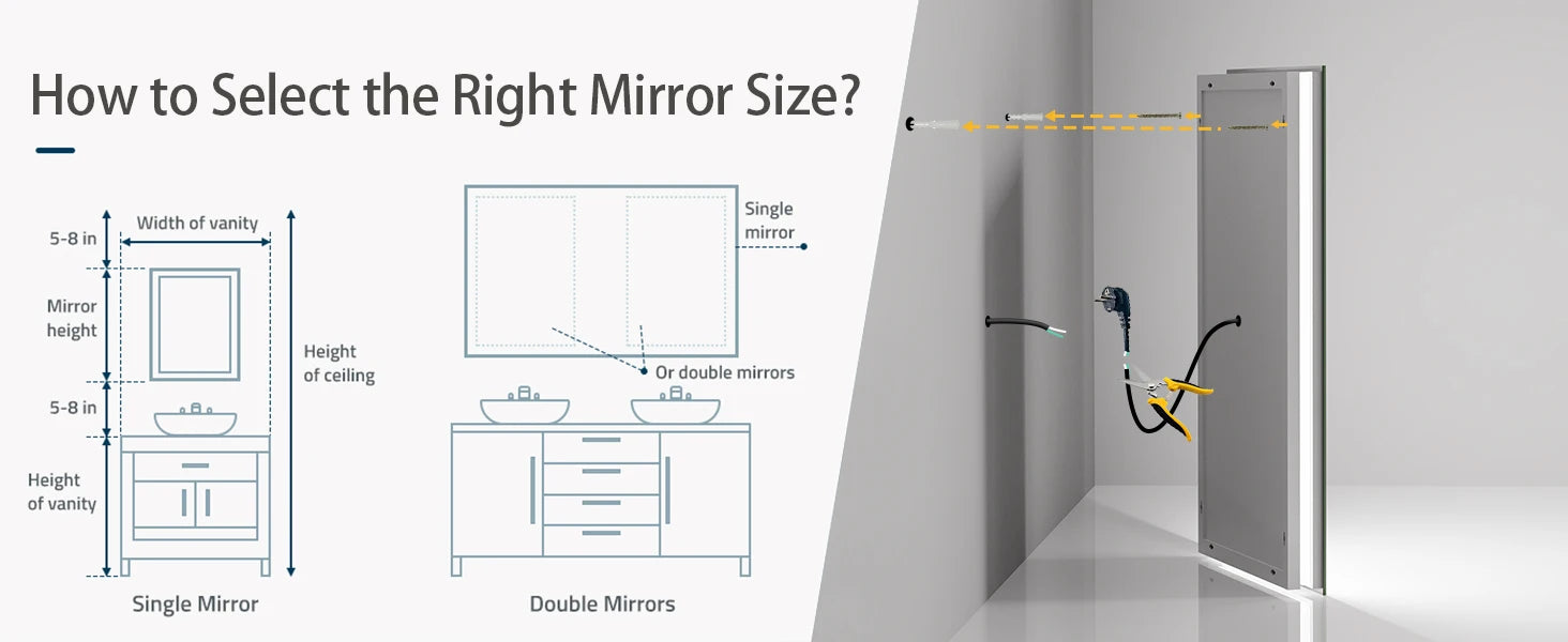 55x28 Inch Dimmable Large Rectangular LED Lighted Bathroom Mirror Wall Mounted Vanity Backlit Mirror with Touch 3 Colors Switch