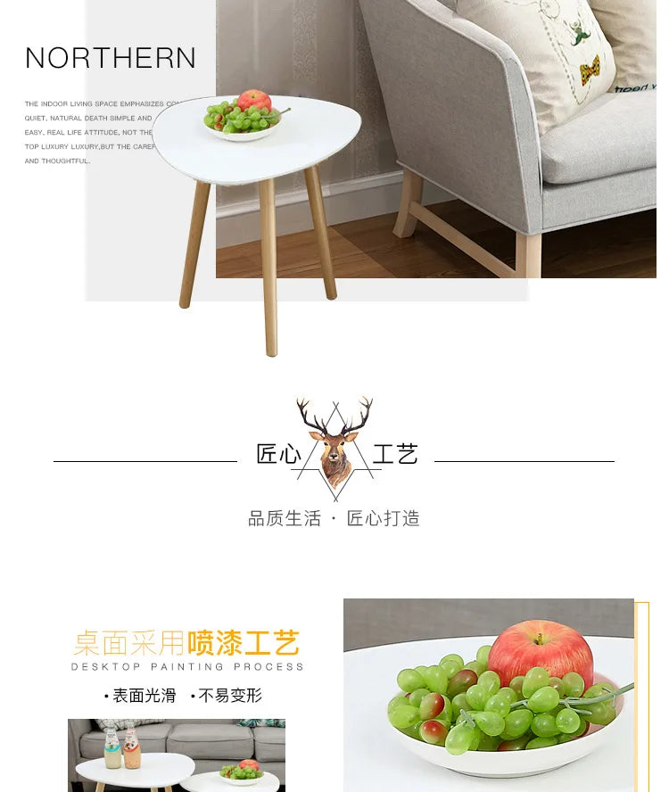 Mumucc Yellow Coffee Table,Bedside Desk,White Nordic Modern Minimalist