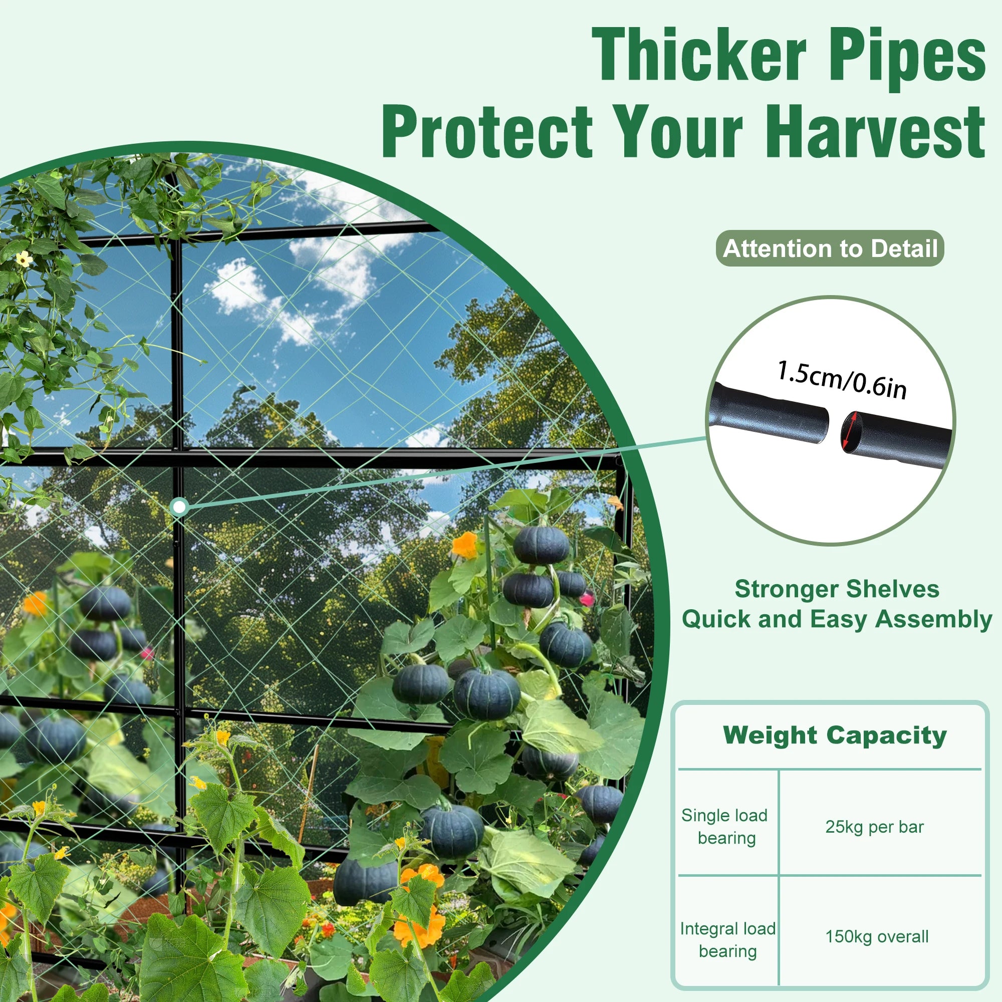 Cucumber Trellis for Garden Vegetable Trellis,U-Shaped Metal Garden Trellis Arch Plant Grow Support Frame for Climbing
