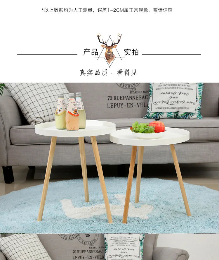 Mumucc Yellow Coffee Table,Bedside Desk,White Nordic Modern Minimalist