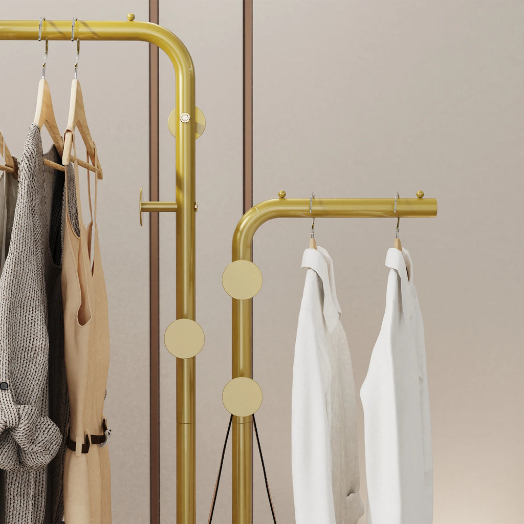 Metal Coat Rack Freestanding with Natural Marble Base, Entryway Coats Hanger Stand with 5 Hooks, Home Hotel Hall Tree for Coats