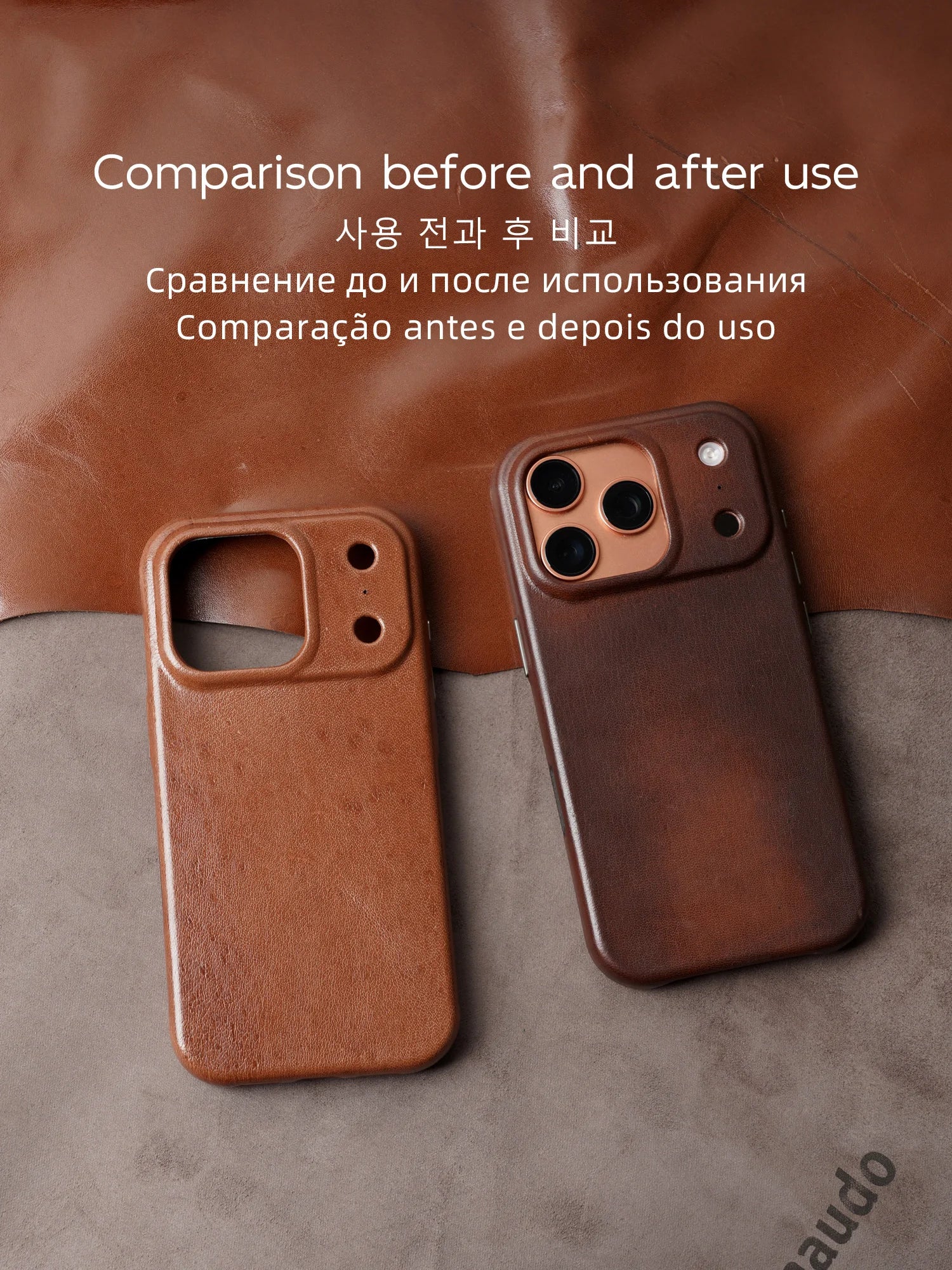 YMW Scars Italian Kangaroo Genuine Leather Case for iPhone 17 16 15 Pro Max Magnetic Handmade Phone Cover