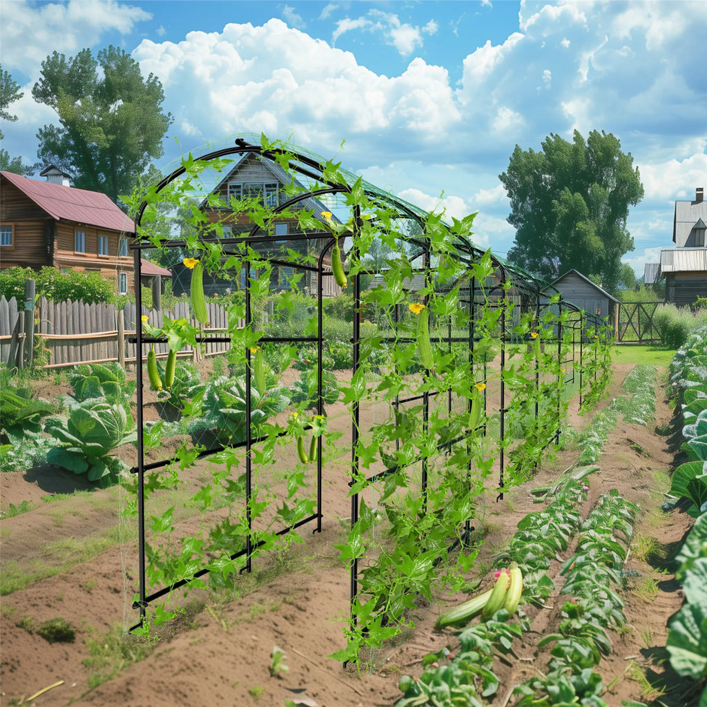 Cucumber Trellis for Garden Vegetable Trellis,U-Shaped Metal Garden Trellis Arch Plant Grow Support Frame for Climbing