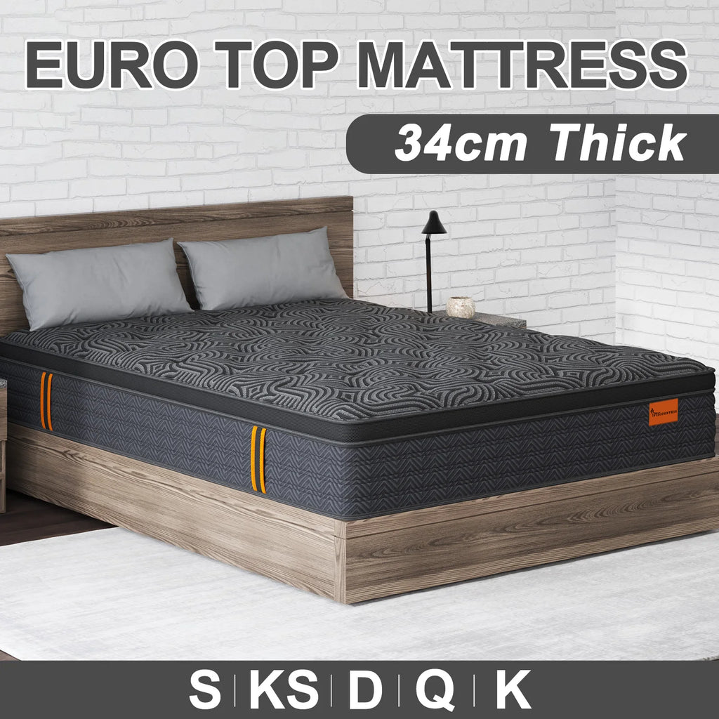 34cm Mattresses Queen Double King Single Euro Top Medium Firm Memory Foam Bed