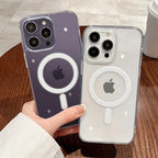 Clear For Magsafe Wireless Charge Phone Case For iPhone 16 15 14 13 12 11 Pro Max Plus Mini Magnetic Acrylic Transparent Cover
