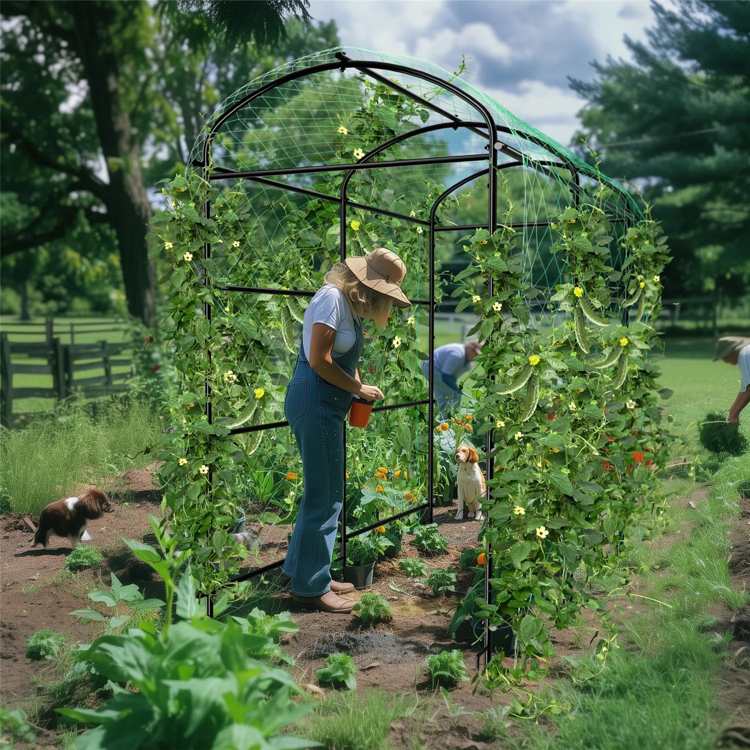 Cucumber Trellis for Garden Vegetable Trellis,U-Shaped Metal Garden Trellis Arch Plant Grow Support Frame for Climbing