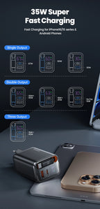 Toocki 67W GaN USB C Charger With Retractable Type C Cable